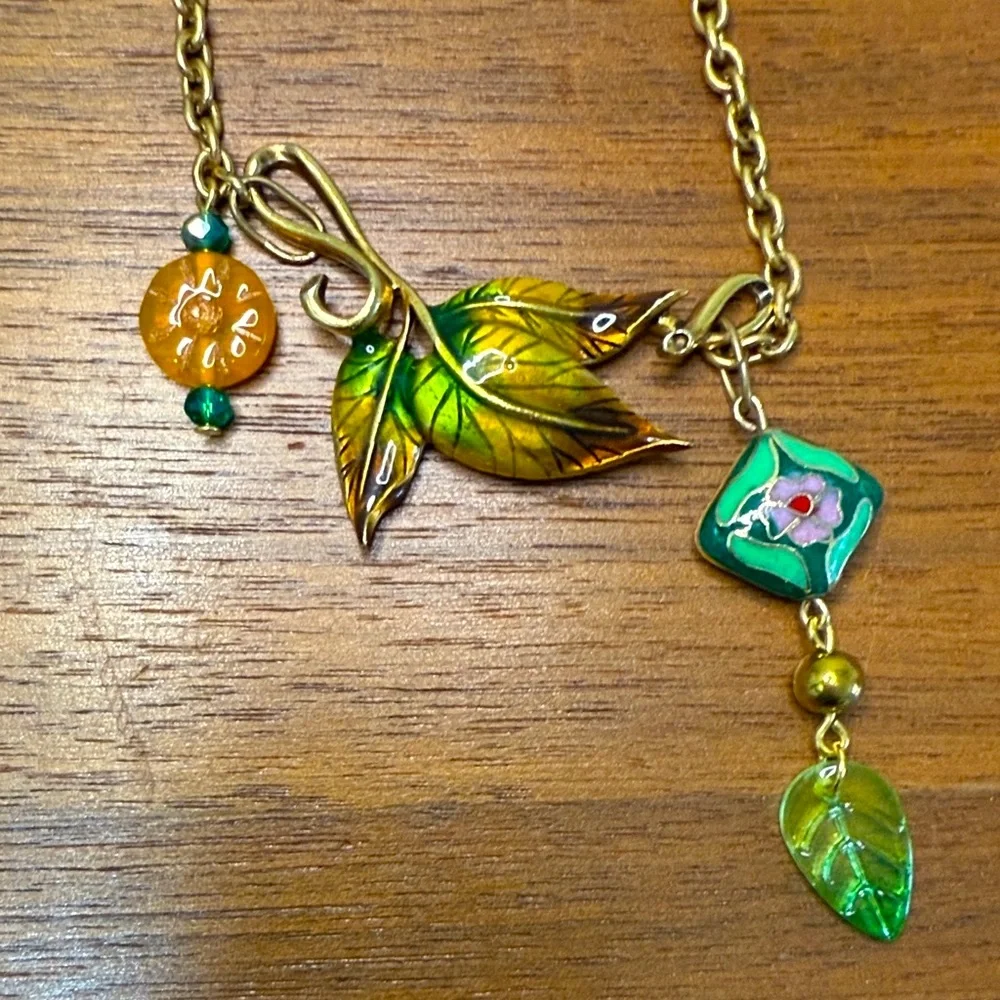 Autumn Cloisonne Charm Necklace #44 - Picture 3 of 4